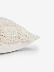 French Connection Cream Damia Cosy Textured Crochet Cushion - Image 2 of 5