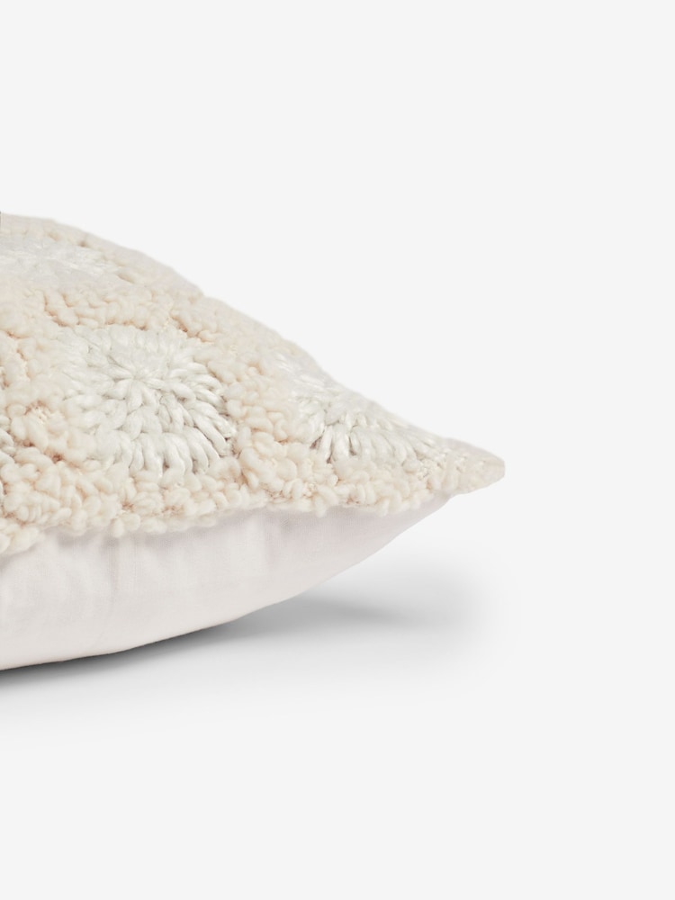 French Connection Cream Damia Cosy Textured Crochet Cushion - Image 2 of 5