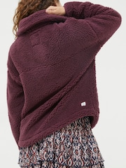 FatFace Purple Parker Colour Block Fleece Cardigan - Image 2 of 5