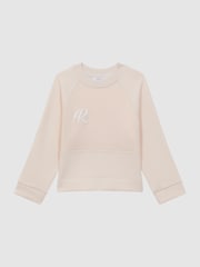 Reiss Pink Mel 9-14 yrs Sparkle Crew Neck Sweatshirt - Image 2 of 5