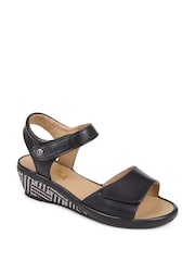 Van Dal Black Dual Strap Leather Sandals - Image 2 of 5