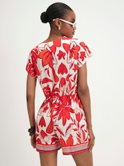 River Island Red All Over Print Playsuit - Image 2 of 4