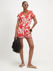 River Island Red All Over Print Playsuit - Image 3 of 4