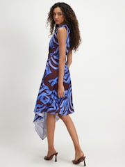 River Island Asymmetric Neck Satin Zebra Dress - Bild 2 av 4