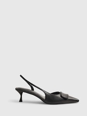 حذاء كورت كعب من جلد صناعي بحزام كاحل خلفي من River Island - صورة 1 من 6