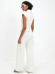 River Island Cream Short Sleeve Cap Sleeve Jumpsuit - Image 4 of 4