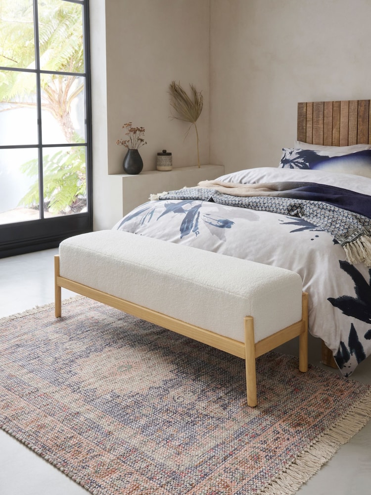 French Connection Cream Kari Teddy Boucle Bench - Image 1 of 5
