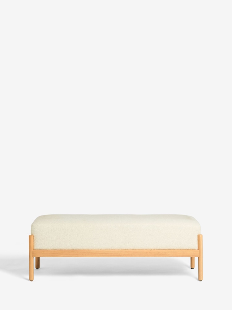 French Connection Cream Kari Teddy Boucle Bench - Image 2 of 5
