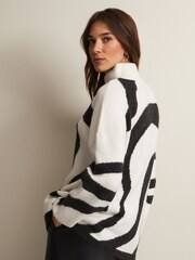 Phase Eight Briony Swirl Print Black Jumper - Image 2 of 6