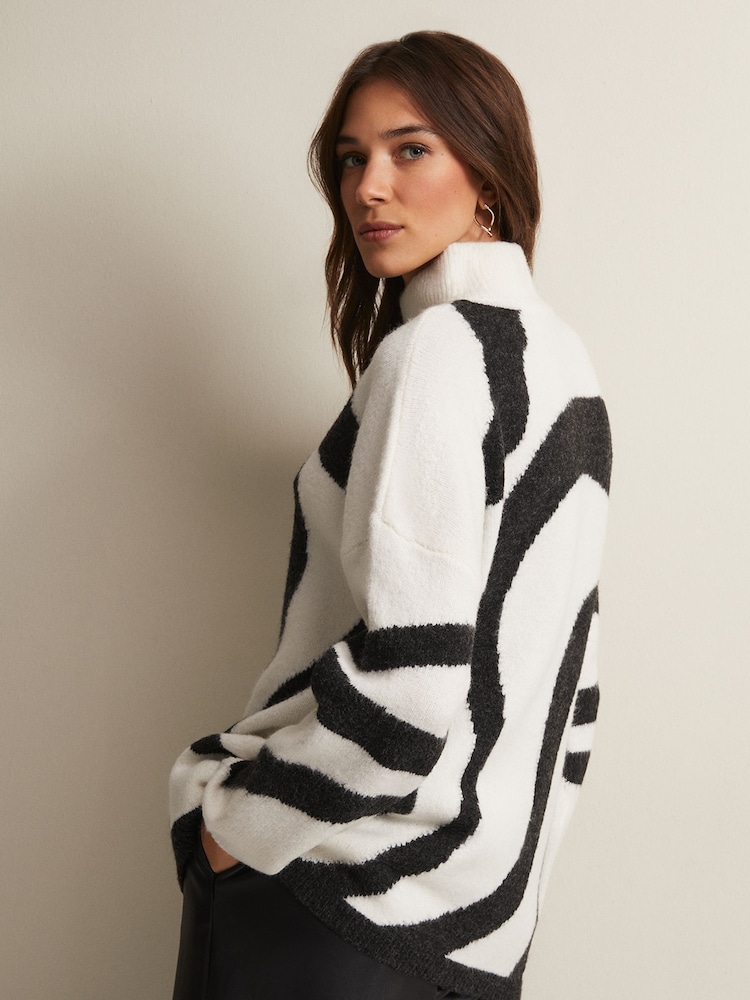 Phase Eight Briony Swirl Print Black Jumper - Image 2 of 6