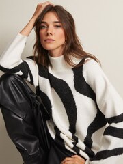 Phase Eight Briony Swirl Print Black Jumper - Image 4 of 6