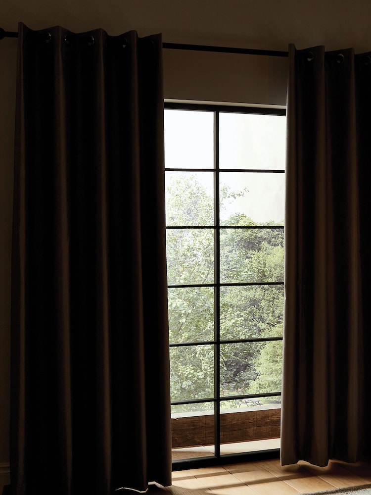 Catherine Lansfield Grey Faux Fur Soft and Cosy Draught Excluder Curtains - Image 2 of 9