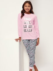 Harry Bear Pink Leopard Sleep Slogan Pyjamas - Image 2 of 4