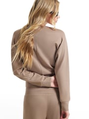 River Island Brown Long Sleeve Soft Touch Boat Neck Top - Image 2 of 4