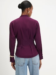 River Island Purple Long Sleeve Wrap Scarf Detail Shirt - Image 2 of 4