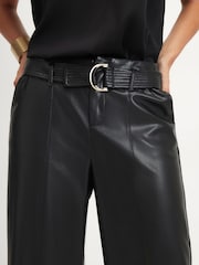 River Island Black Belted Wide Leg Trousers - Image 2 of 4