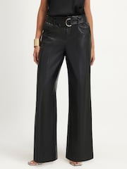River Island Black Belted Wide Leg Trousers - Image 3 of 4