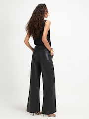 River Island Black Belted Wide Leg Trousers - Image 4 of 4