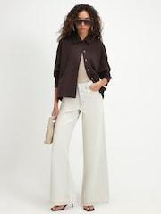 River Island Brown Long Sleeve Suedette Overshirt - Image 4 of 4