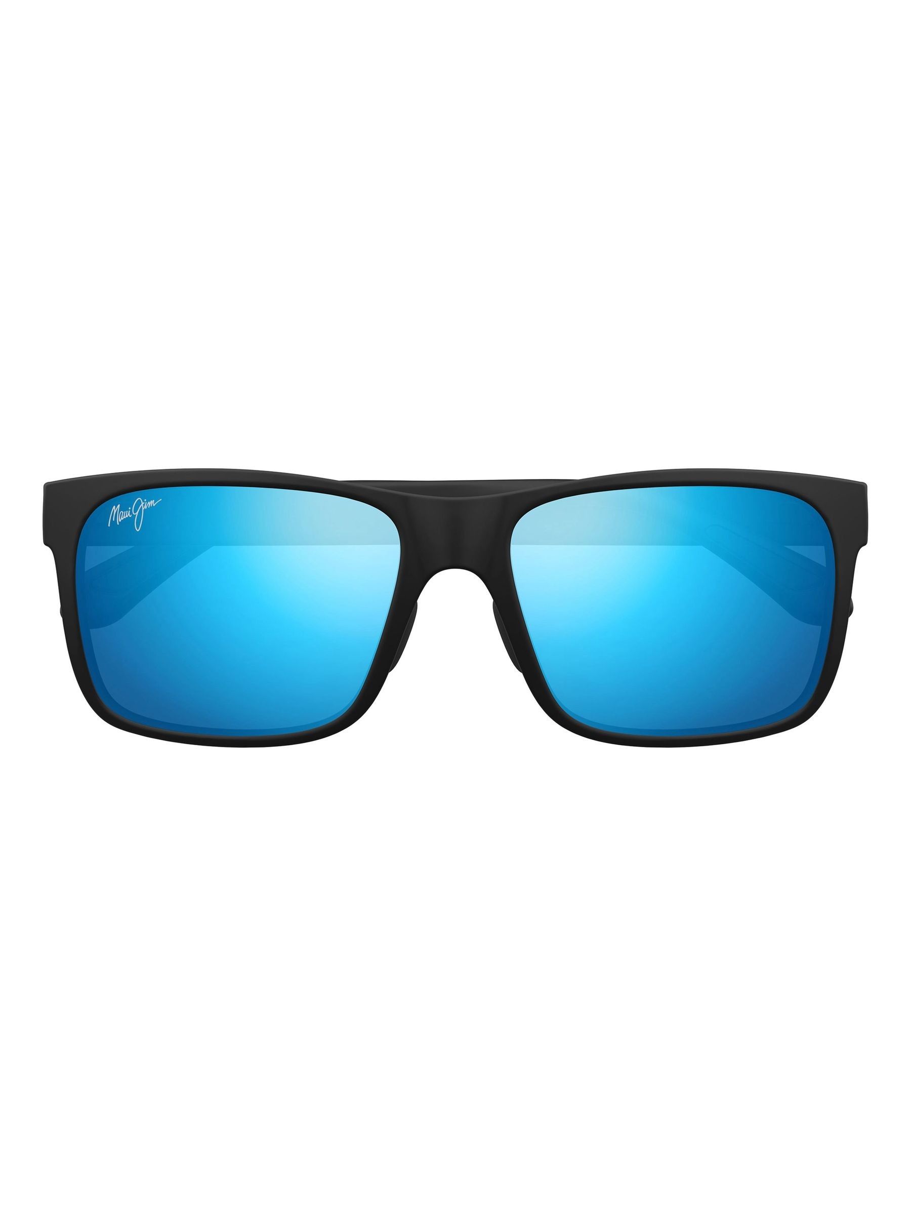 Buy Maui Jim Black Polarized Red Sands Rectangular Sunglasses from