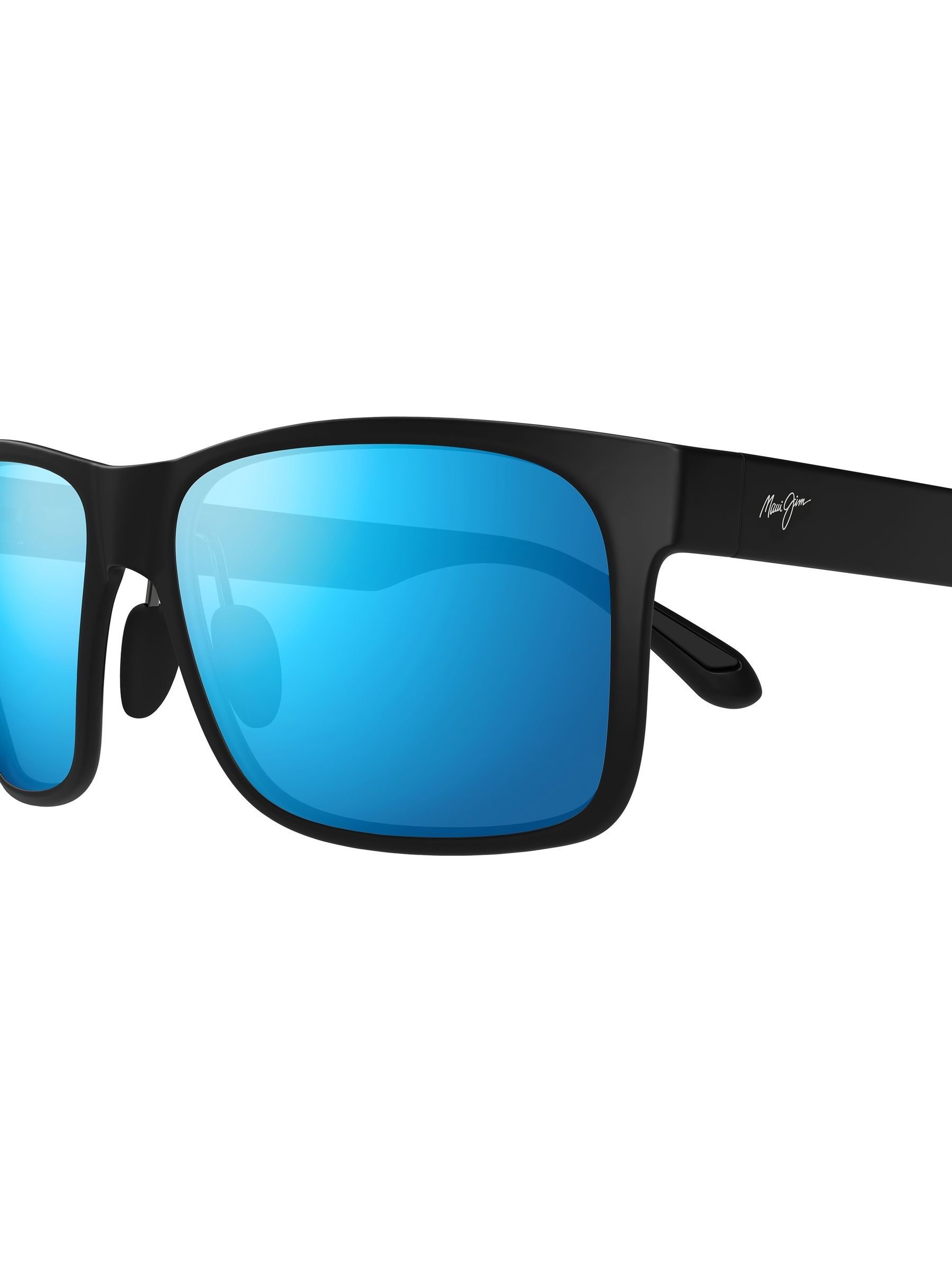 Buy Maui Jim Black Polarized Red Sands Rectangular Sunglasses from