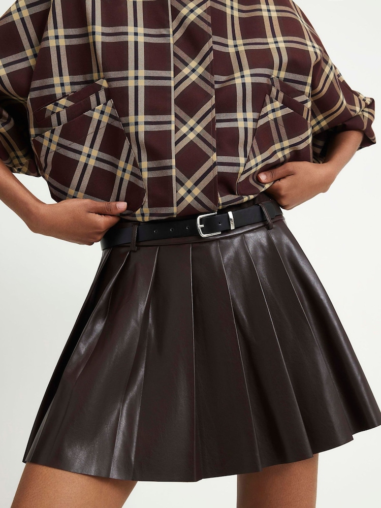 Plisirana mini suknja sa pojasom River Island - Slika 4 od 4