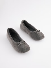 Charcoal Grey Ballerina Slippers - Image 2 of 7