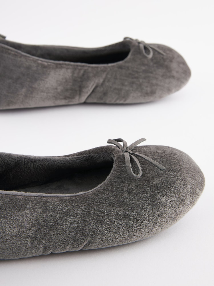Charcoal Grey Ballerina Slippers - Image 4 of 7