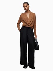 AllSaints Camel Natural Pirate Waterfall Cashmere Cardigan - Image 5 of 7