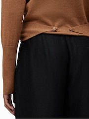 AllSaints Camel Natural Pirate Waterfall Cashmere Cardigan - Image 6 of 7