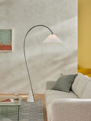 MADE.COM Chrome/White Marble Mason Floor Lamp - Image 2 of 4