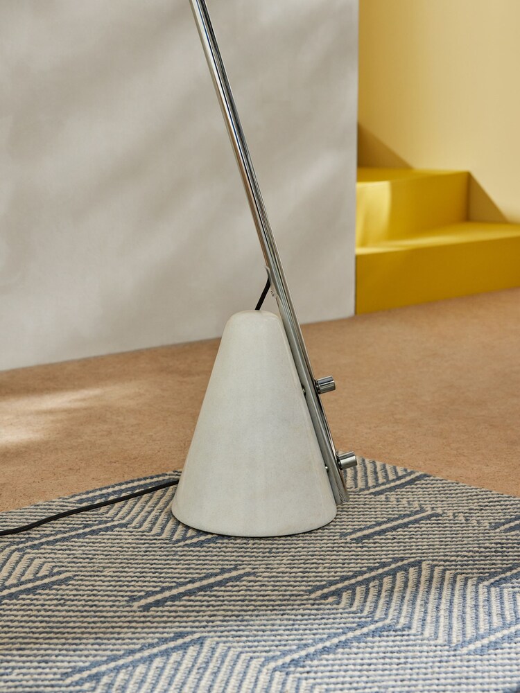 MADE.COM Chrome/White Marble Mason Floor Lamp - Image 4 of 4