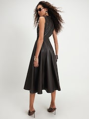 River Island Brown Belted Short Sleeve Femme Midi Dress - Image 4 of 4