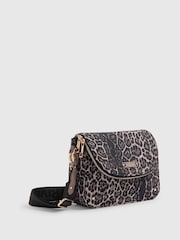 River Island Brown Leopard Zip Flap Cross Body Bag - Image 2 of 5