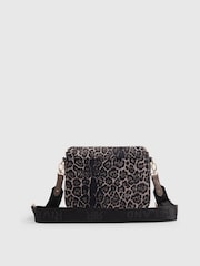 River Island Brown Leopard Zip Flap Cross Body Bag - Image 3 of 5