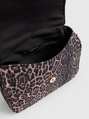 River Island Brown Leopard Zip Flap Cross Body Bag - Image 4 of 5