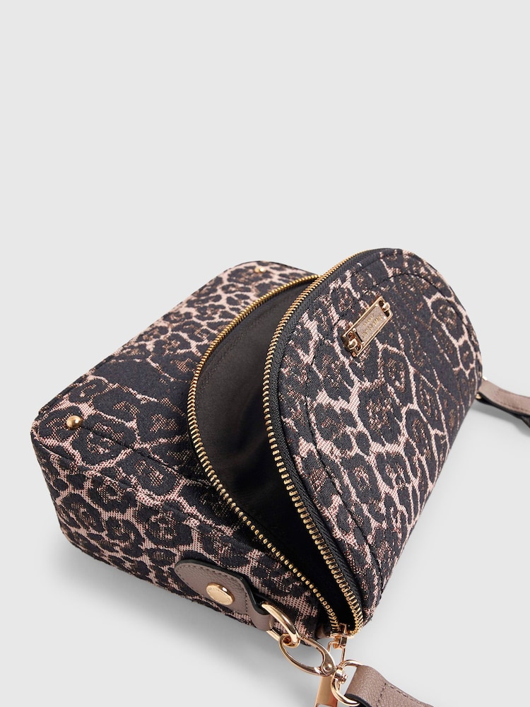 River Island Brown Leopard Zip Flap Cross Body Bag - Image 5 of 5 River Island Brown Leopard Zip Flap Cross Body Bag - Image 5 of 5