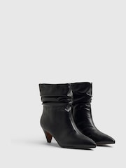 River Island Black Slouch Cone Heel Ankle Boots - Image 3 of 6
