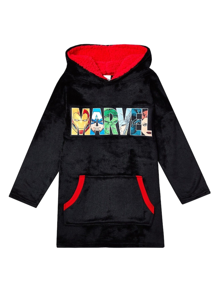 Character Black Marvel Fleece Lounge Blanket Hoodie - Image 1 of 4