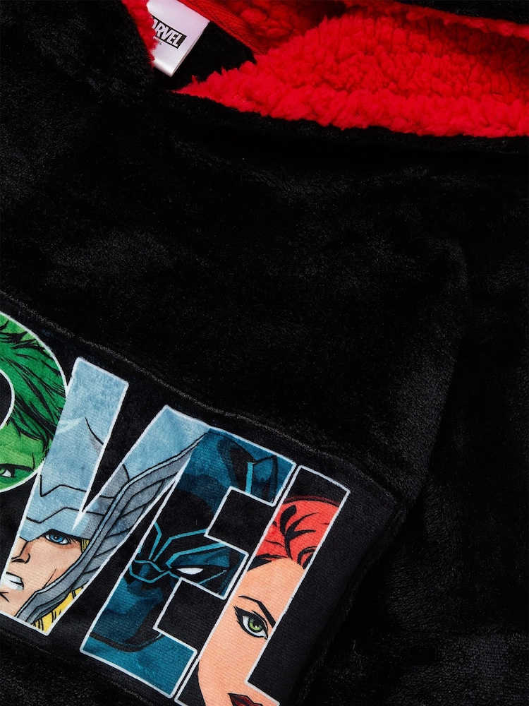 Character Black Marvel Fleece Lounge Blanket Hoodie - Image 4 of 4
