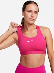 Nike Fushsia Pink Dri-FIT Medium Swoosh Support Padded Bra - Image 1 of 7