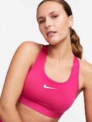 Nike Fushsia Pink Dri-FIT Medium Swoosh Support Padded Bra - Image 4 of 7