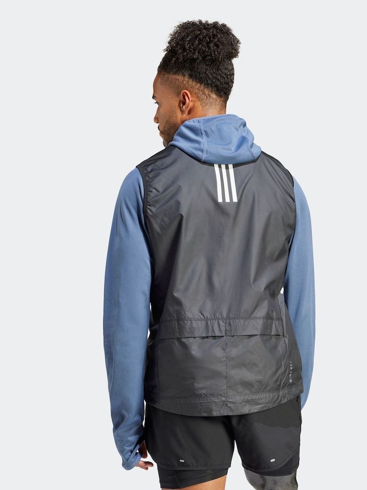 adidas Black Own the Run Gilet - Image 2 of 7