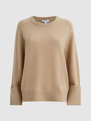Reiss Camel Laura Wool-Cashmere Casual Fit Jumper - Image 2 of 6