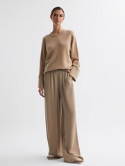 Reiss Camel Laura Wool-Cashmere Casual Fit Jumper - Image 3 of 6