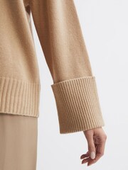 Reiss Camel Laura Wool-Cashmere Casual Fit Jumper - Image 4 of 6