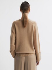Reiss Camel Laura Wool-Cashmere Casual Fit Jumper - Image 6 of 6