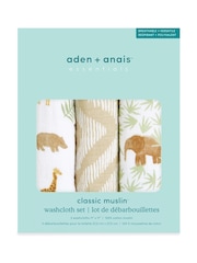 aden + anais Essentials Tanzania 100% Baumwoll-Musselin-Waschlappen, 3 -Pack - Bild 3 von 3