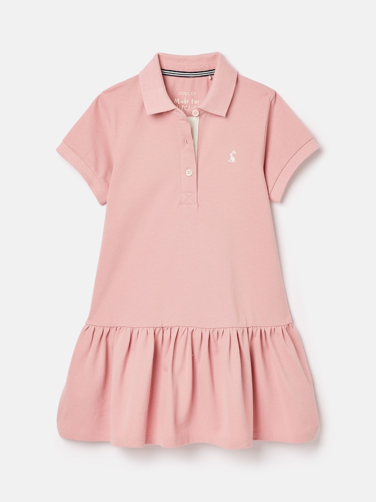 Joules Girls' Orla Pink Polo Shirt Dress - Image 1 of 6