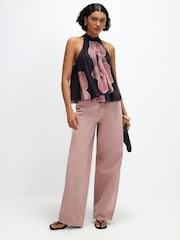 River Island Black Halter Floral Print Top - Image 2 of 4